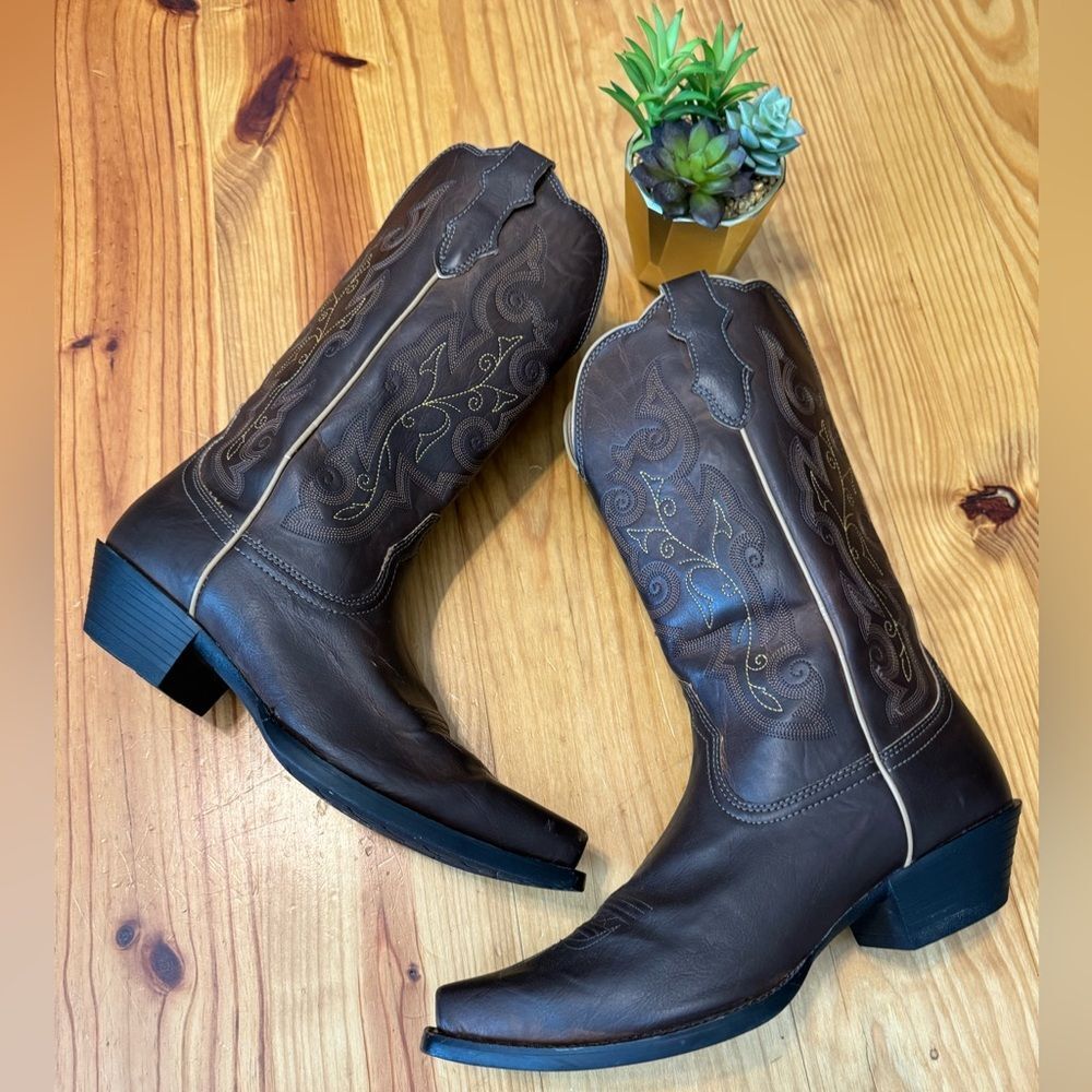 Justin Boots JBL1116 Women's Brown Cowboy Cowgirl Boots - Size 11B